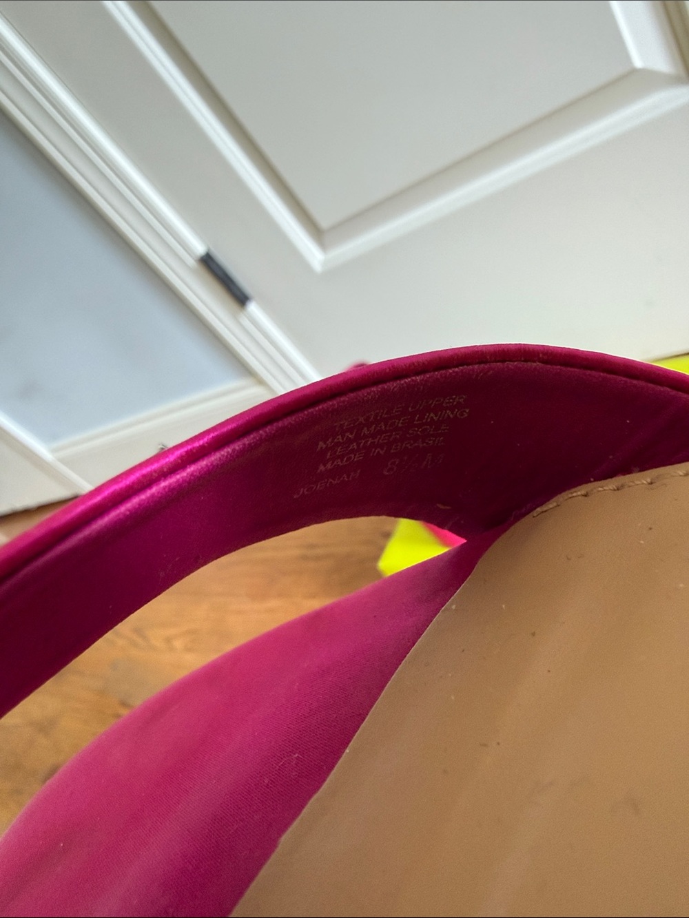 Gianni Bini Neon Pink Satin Heeled Sandals - Picture 5 of 10